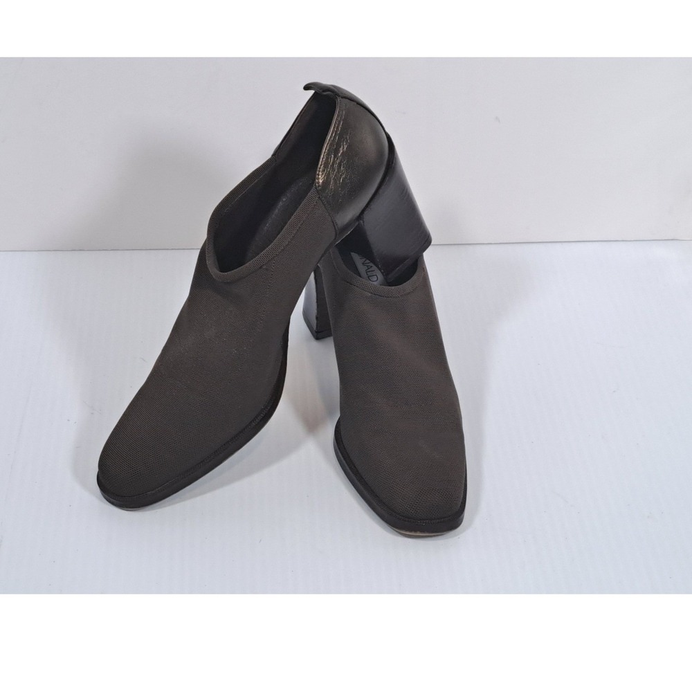 Donald J Pliner Womens Bronze Metallic Leather Stretch Block Heel Pumps Size 8 N